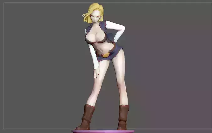ANDROID 18 STATUE MODIFIED VERSION2 DRAGONBALL ANIME CHARACTER 3D print model