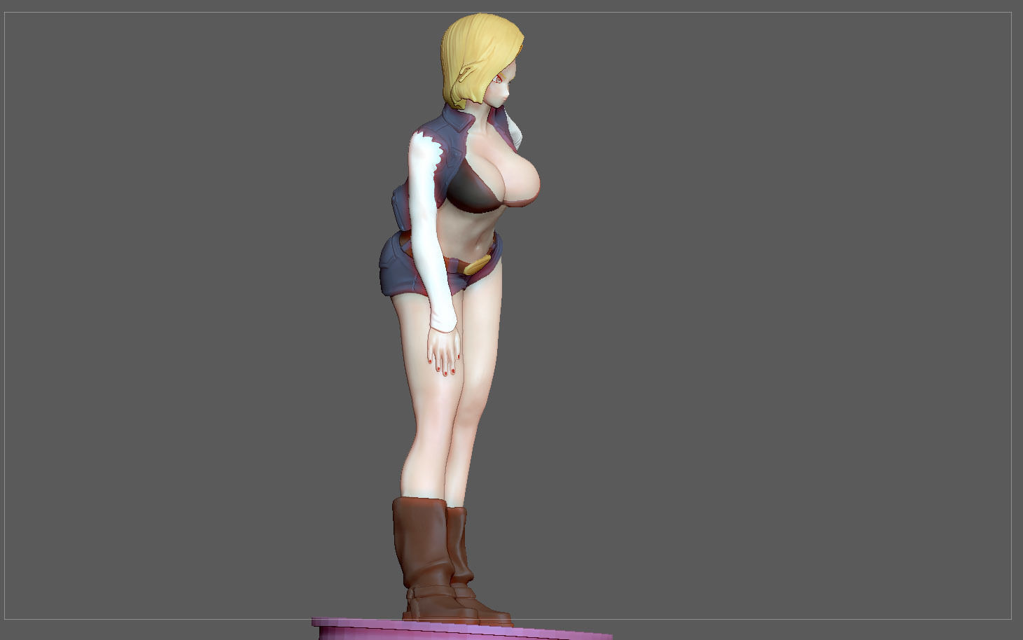 ANDROID 18 STATUE MODIFIED VERSION2 DRAGONBALL ANIME CHARACTER 3D print model_9