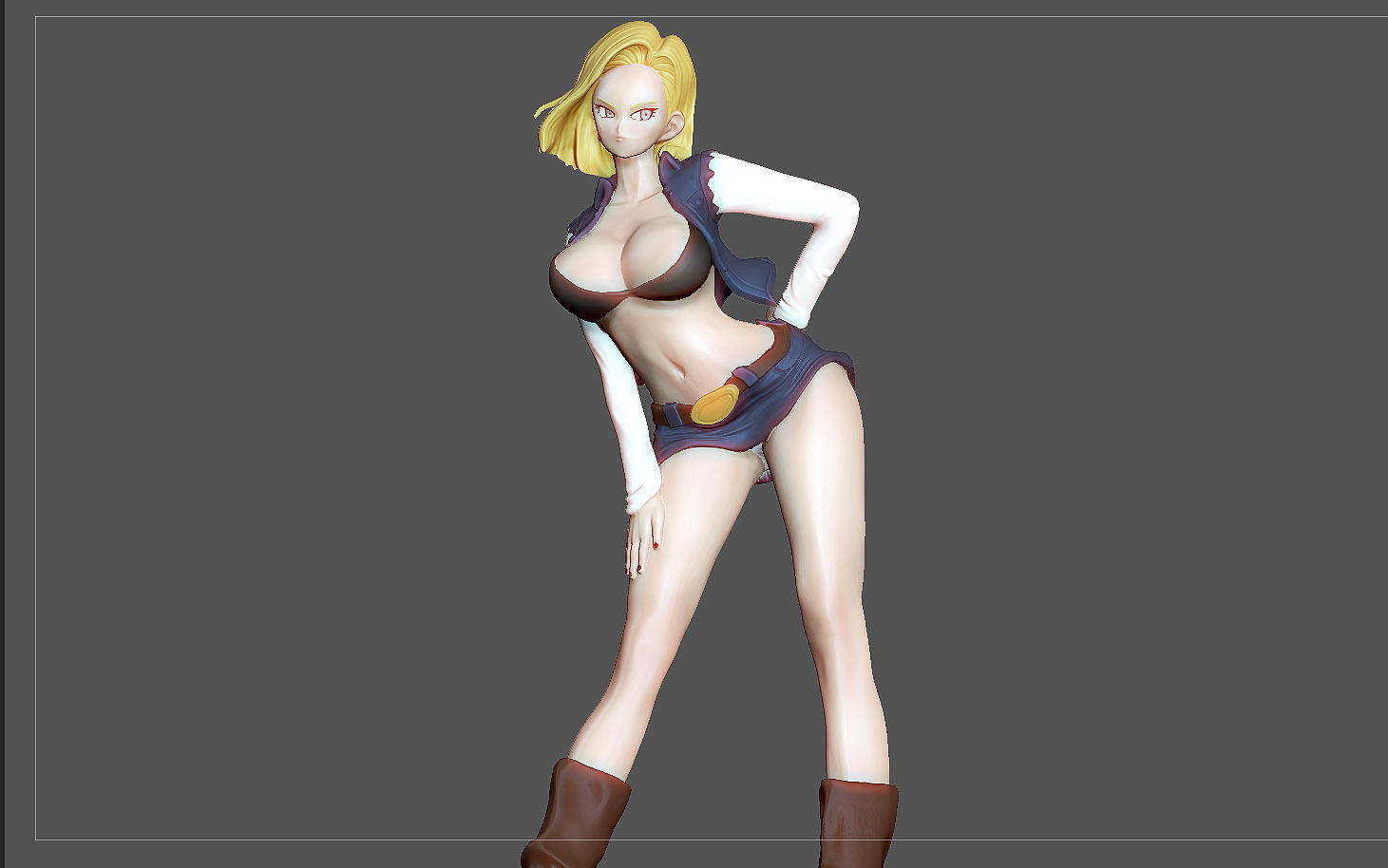 ANDROID 18 STATUE MODIFIED VERSION2 DRAGONBALL ANIME CHARACTER 3D print model_10