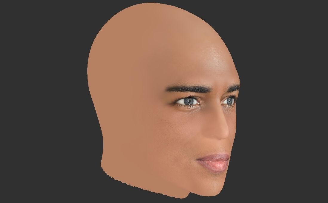 Handsome afroamerican man head TYPE 2 3D model_16