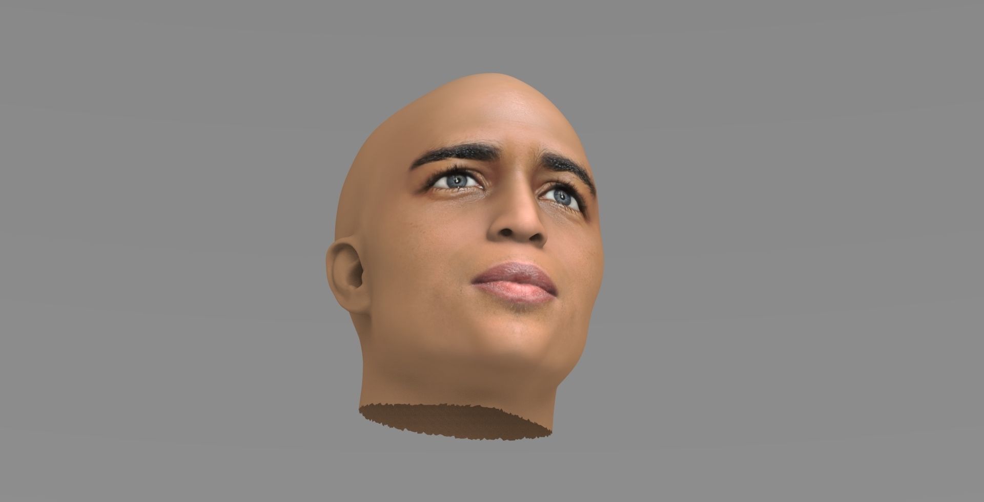 Handsome afroamerican man head TYPE 2 3D model_11