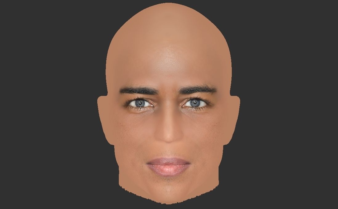 Handsome afroamerican man head TYPE 2 3D model_15