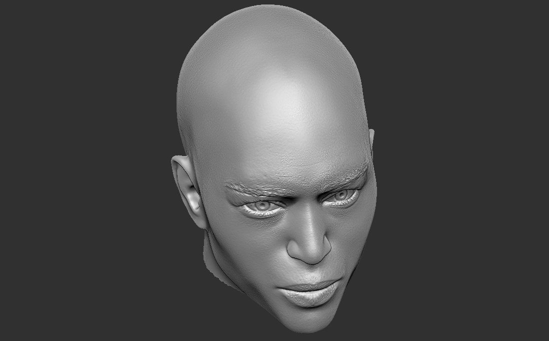 Handsome afroamerican man head TYPE 2 3D model_34