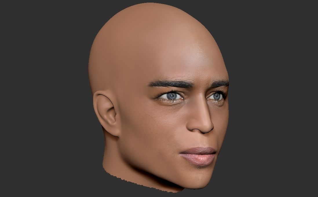 Handsome afroamerican man head TYPE 2 3D model_14