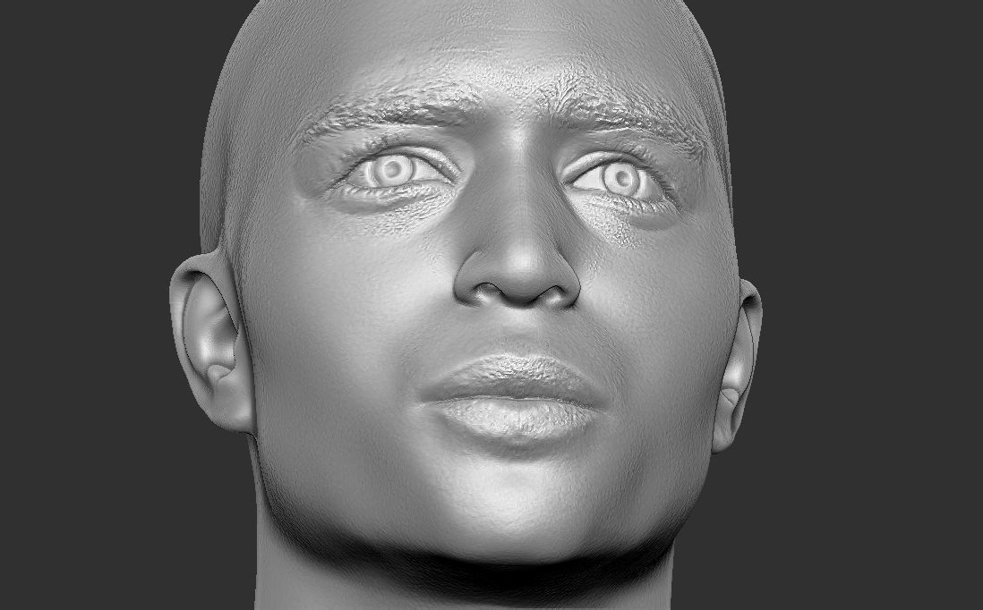Handsome afroamerican man head TYPE 2 3D model_30