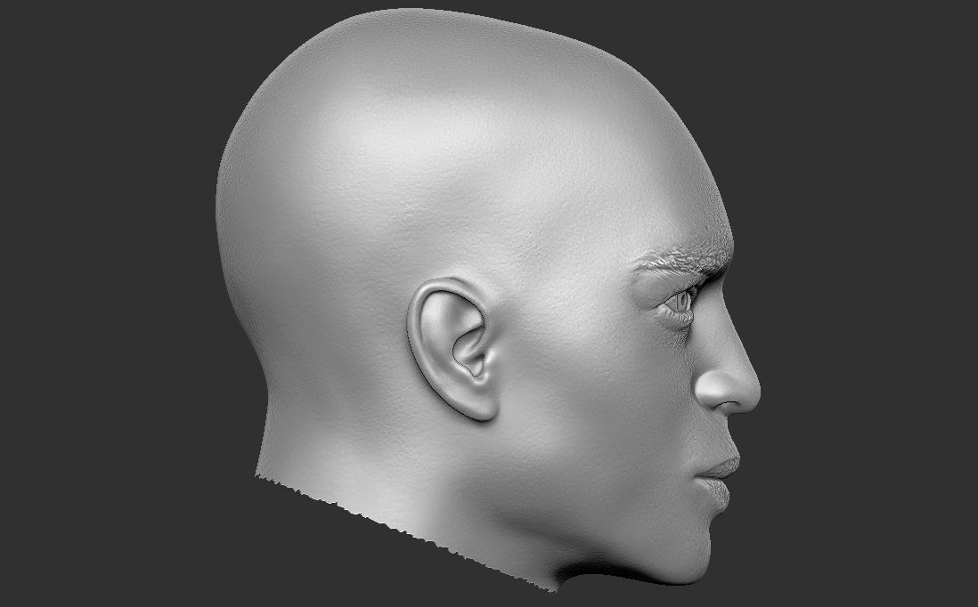Handsome afroamerican man head TYPE 2 3D model_25