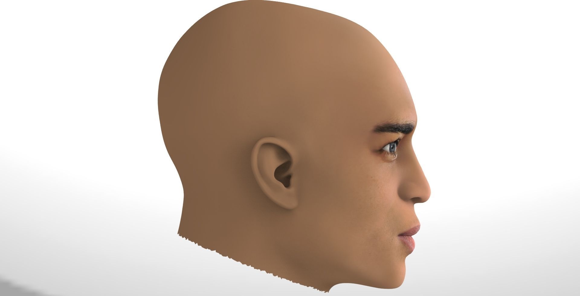 Handsome afroamerican man head TYPE 2 3D model_6