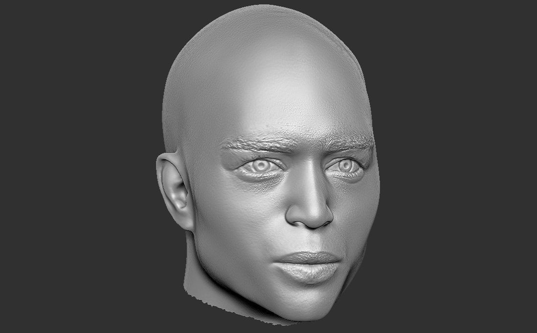 Handsome afroamerican man head TYPE 2 3D model_23