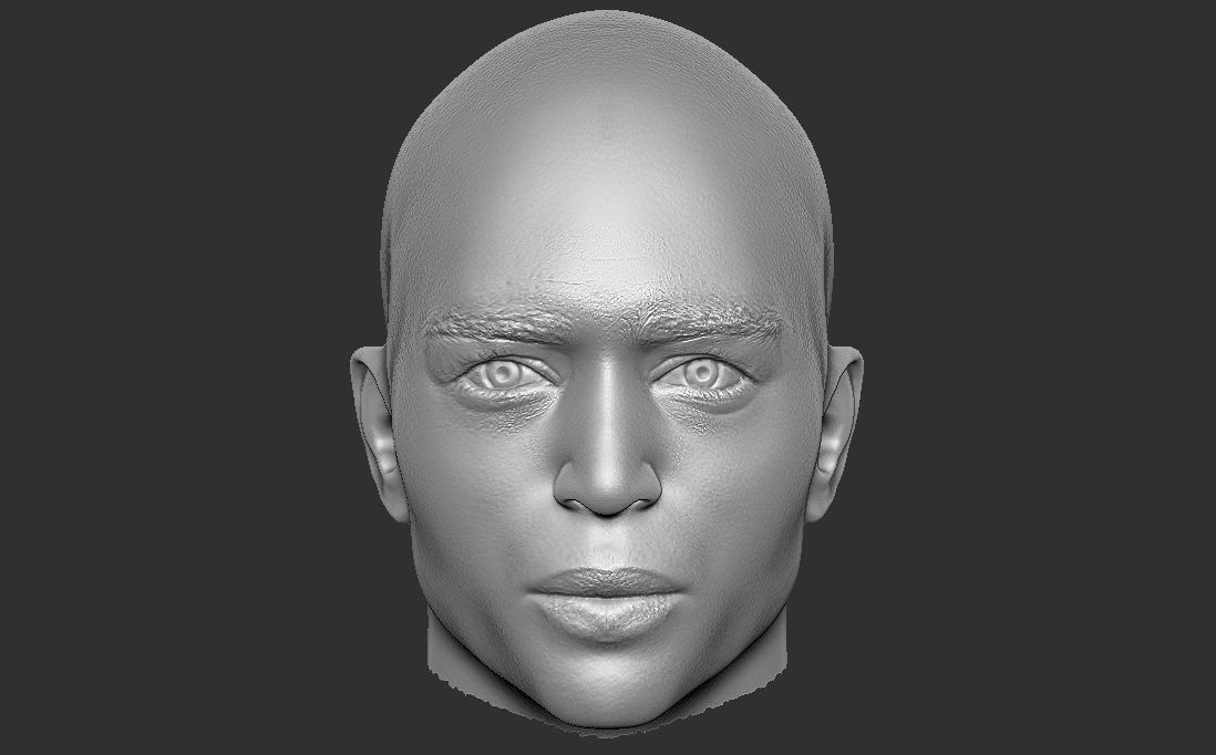 Handsome afroamerican man head TYPE 2 3D model_17