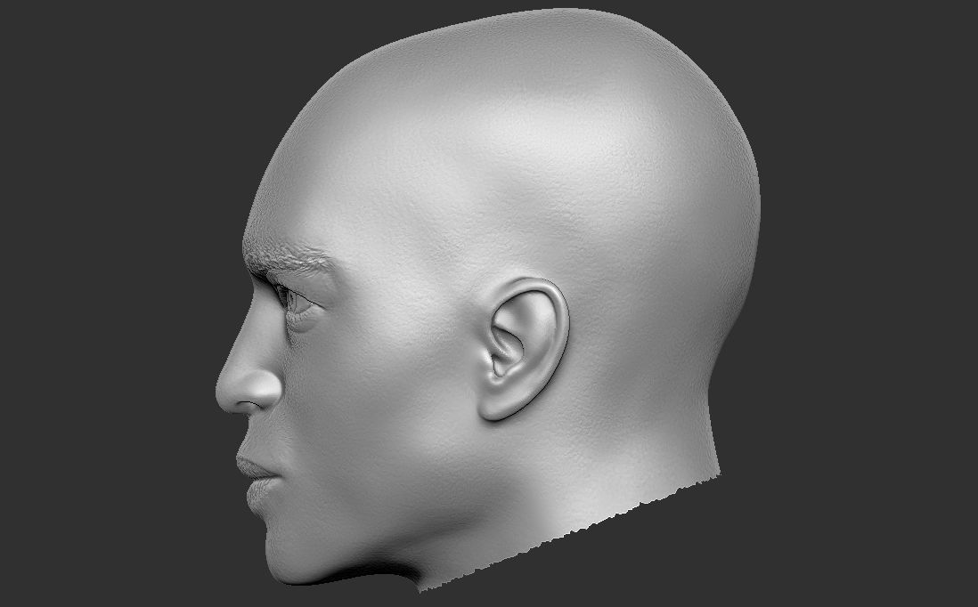 Handsome afroamerican man head TYPE 2 3D model_20