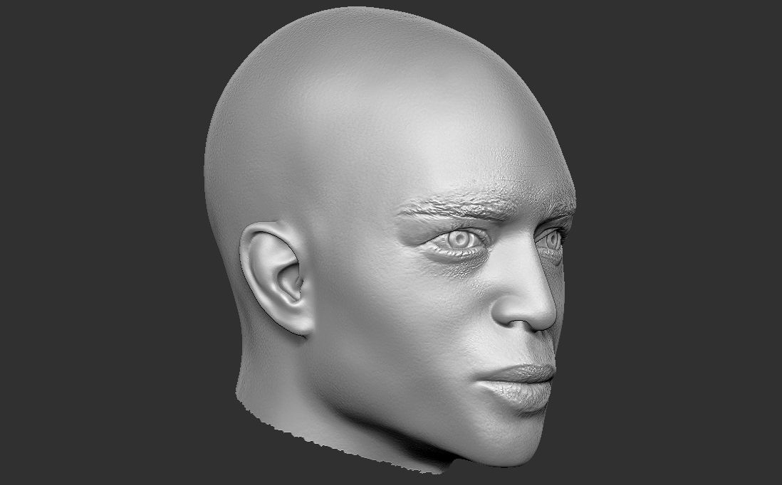 Handsome afroamerican man head TYPE 2 3D model_24