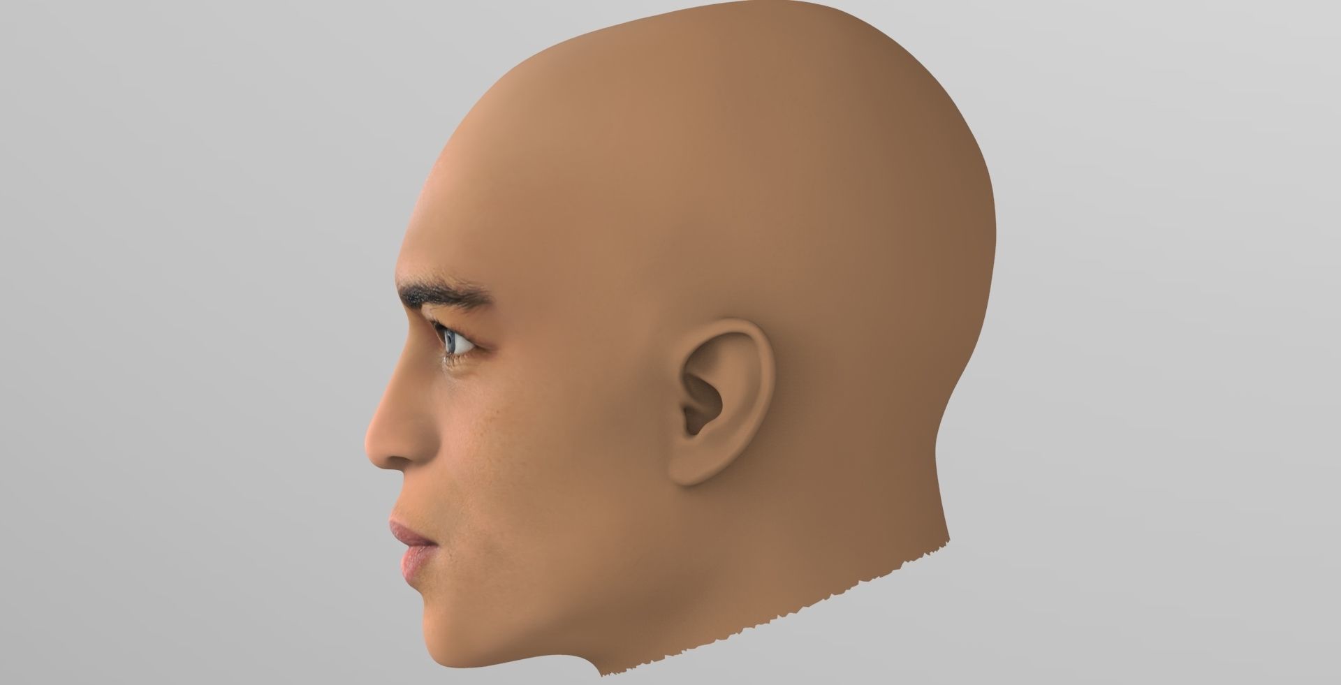 Handsome afroamerican man head TYPE 2 3D model_3