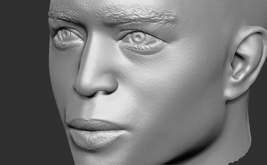 Handsome afroamerican man head TYPE 2 3D model_32