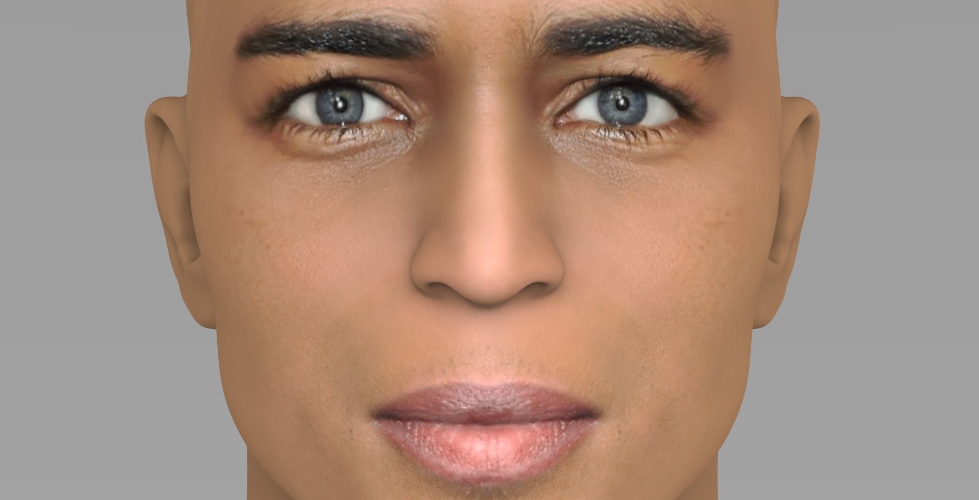 Handsome afroamerican man head TYPE 2 3D model_8