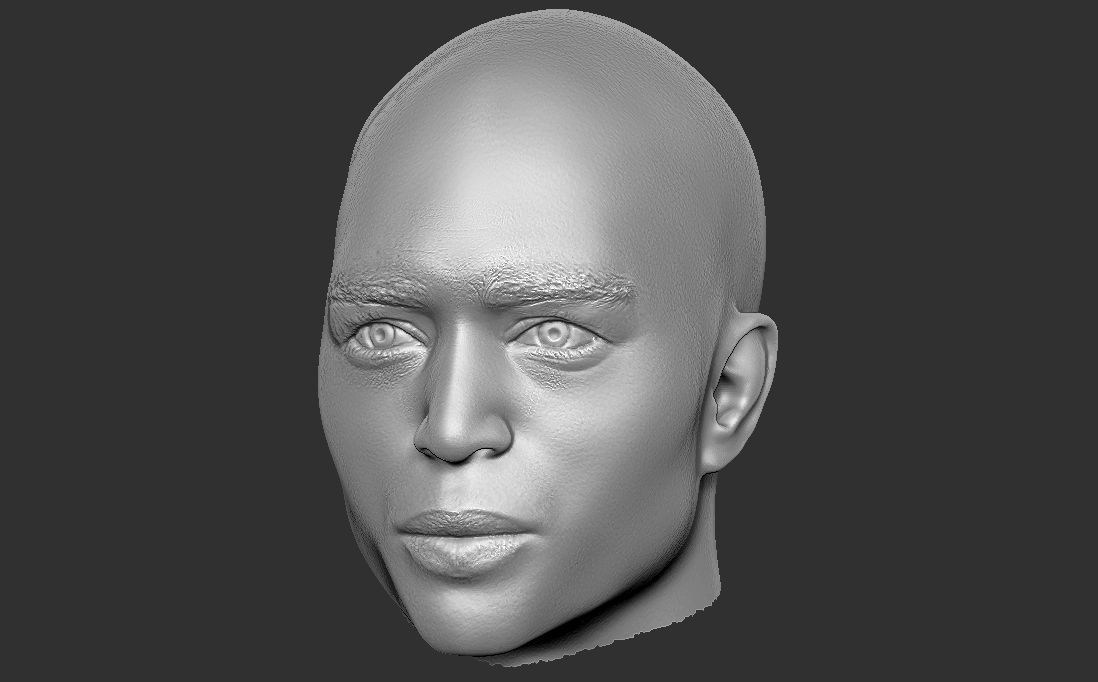 Handsome afroamerican man head TYPE 2 3D model_18