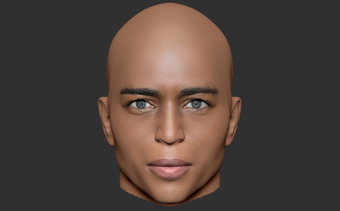 Handsome afroamerican man head TYPE 2 3D model_13