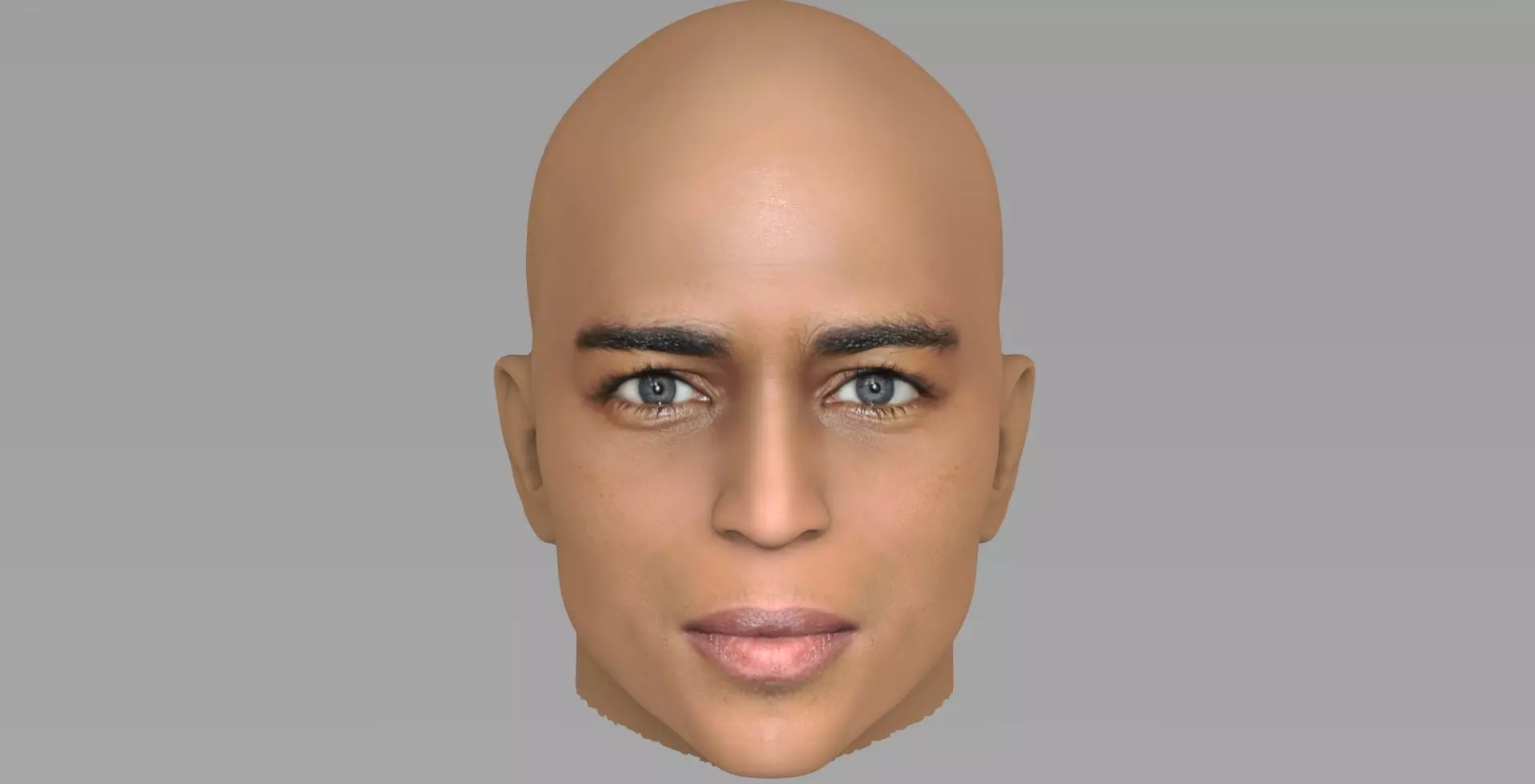Handsome afroamerican man head TYPE 2 3D model_0