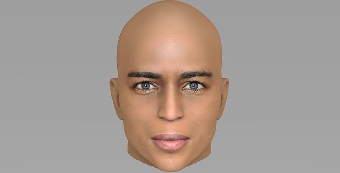 Handsome afroamerican man head TYPE 2 3D model