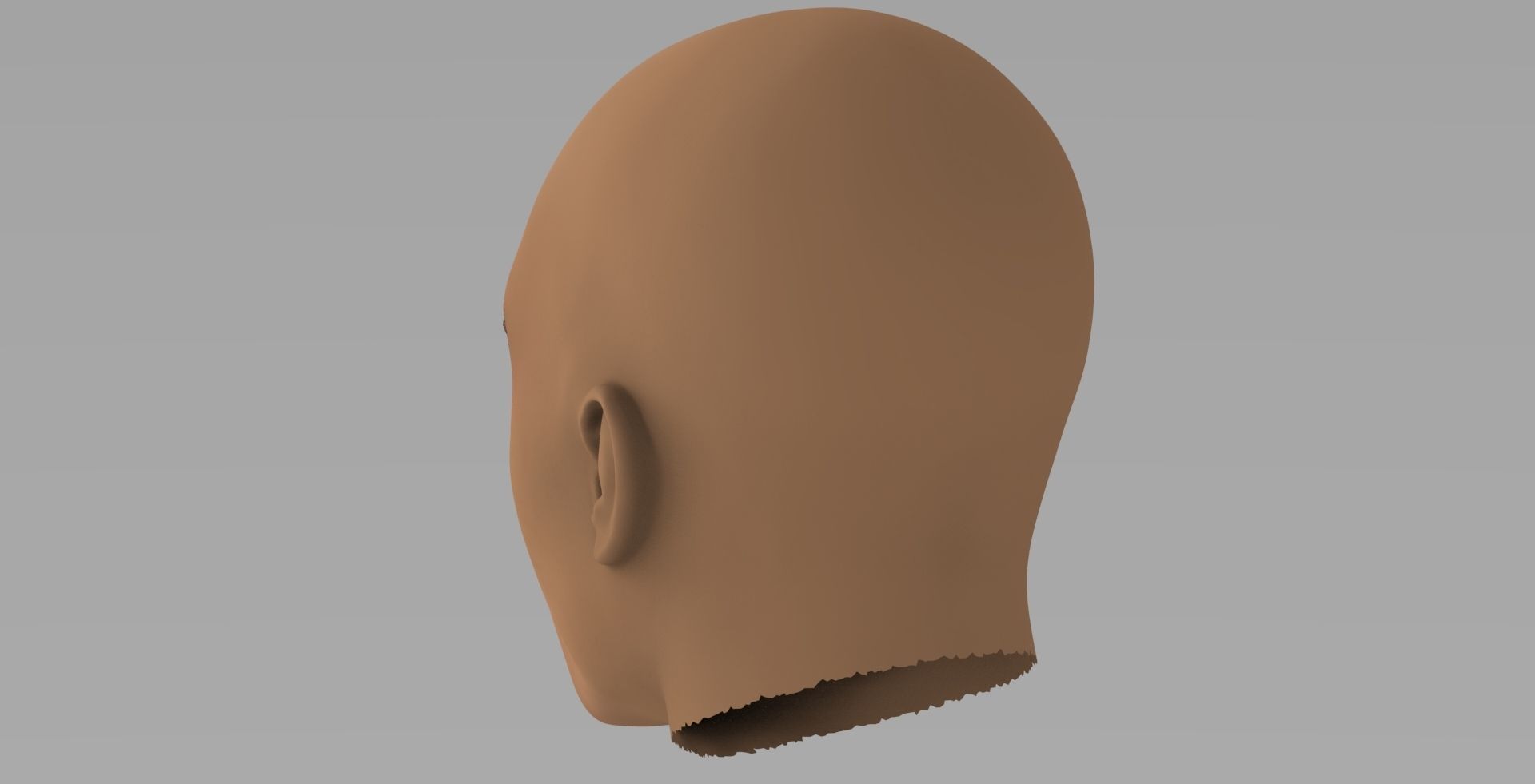 Handsome afroamerican man head TYPE 2 3D model_4