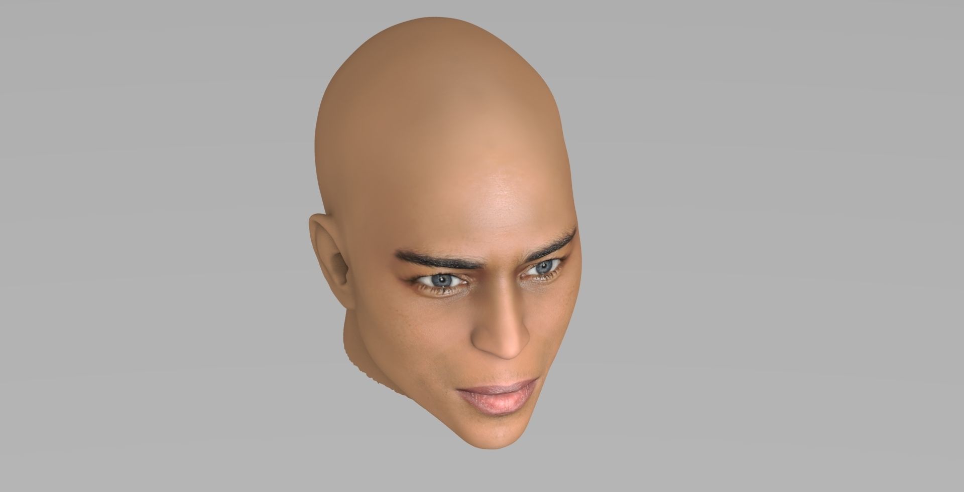 Handsome afroamerican man head TYPE 2 3D model_10
