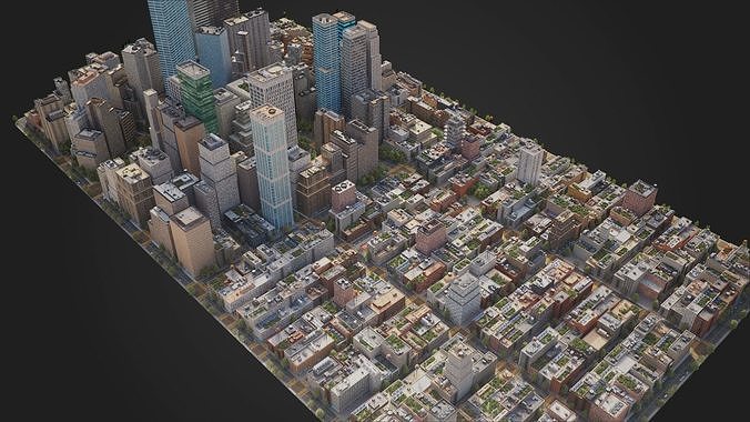 Realistic City R5 MAYA Low-poly 3D model 3