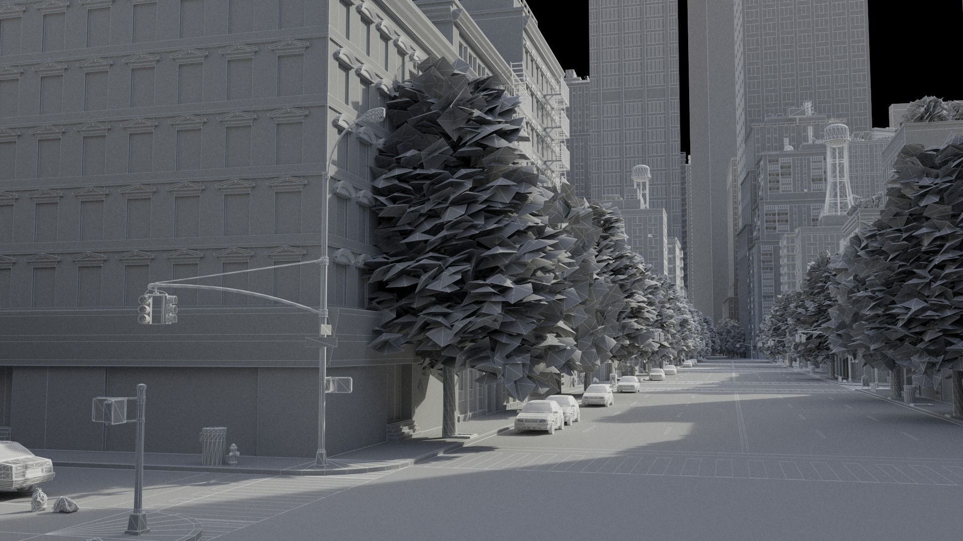 Realistic City R5 MAYA Low-poly 3D model_40