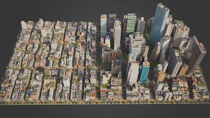 Realistic City R5 MAYA Low-poly 3D model 5