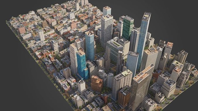 Realistic City R5 MAYA Low-poly 3D model 6