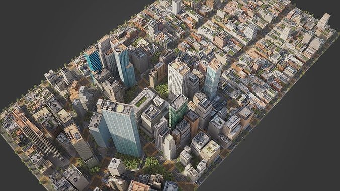 Realistic City R5 MAYA Low-poly 3D model 7
