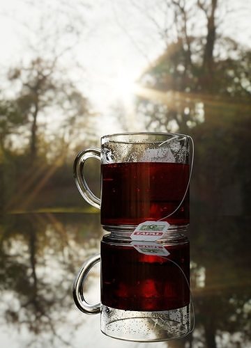 Realistic Green Tea and Cup Scene in Blender 3D model
