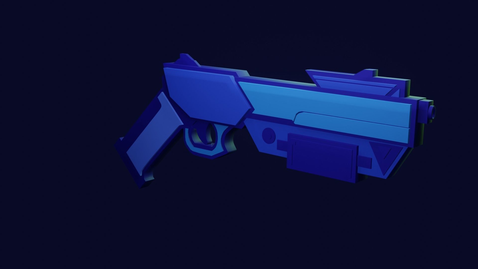 Sci-fi Gun Model Free low-poly 3D model_2