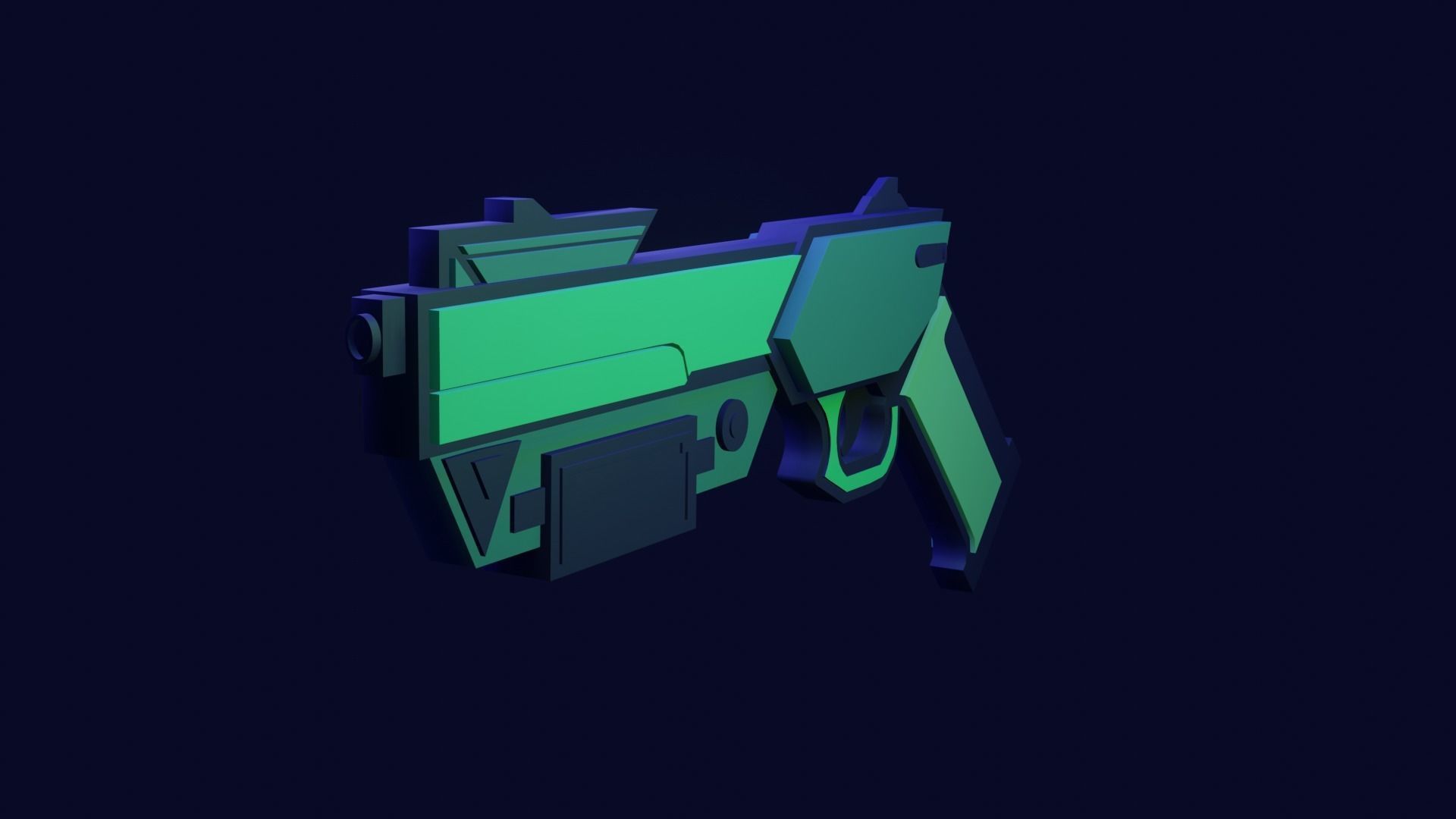 Sci-fi Gun Model Free low-poly 3D model_1