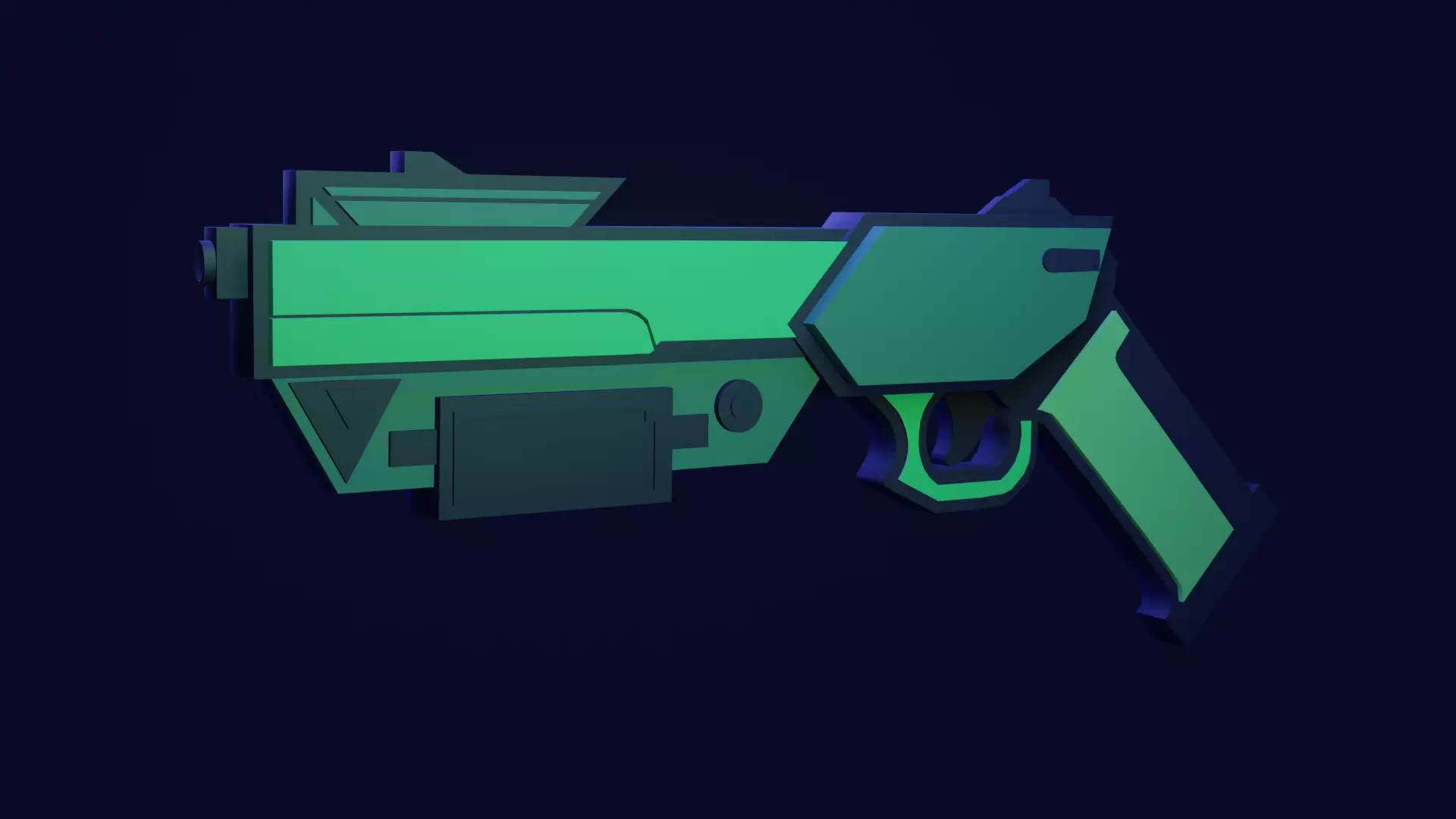 Sci-fi Gun Model Free low-poly 3D model_0