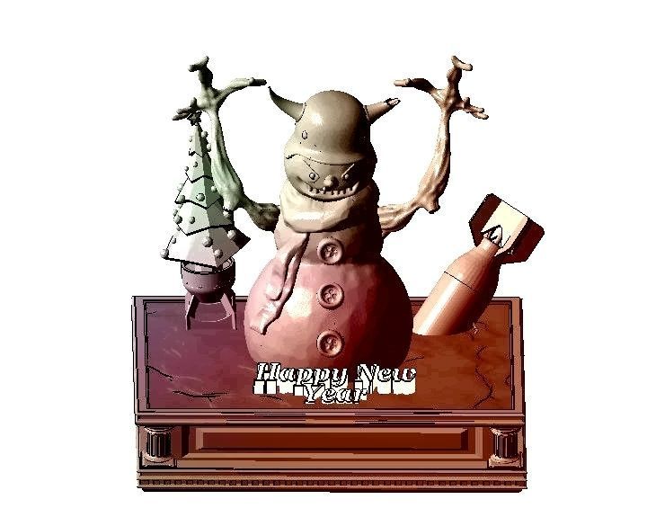 Snowman - militarist 3D print model_6