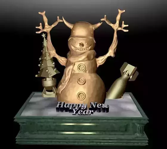 Snowman - militarist 3D print model