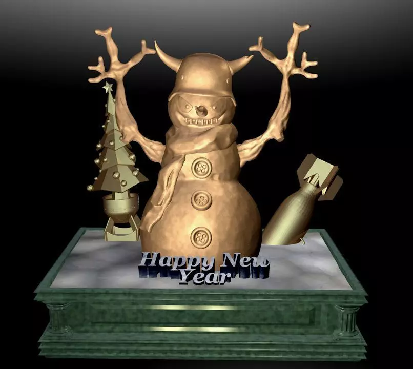 Snowman - militarist 3D print model_0