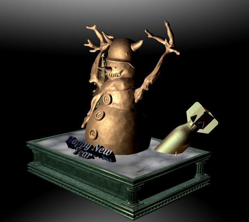 Snowman - militarist 3D print model_2