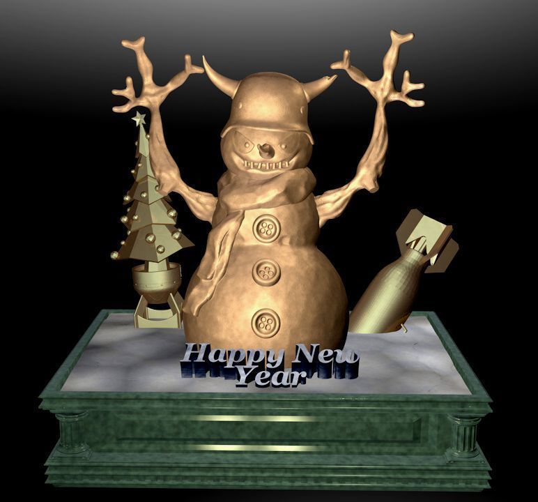 Snowman - militarist 3D print model_3