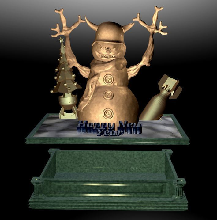 Snowman - militarist 3D print model_1