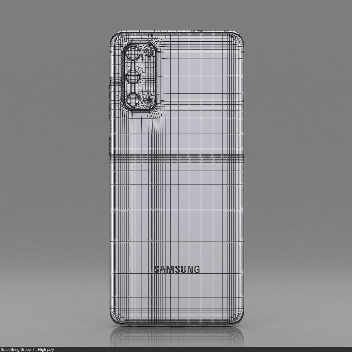 Samsung Galaxy S20 Cloud Blue Low-poly 3D model_35