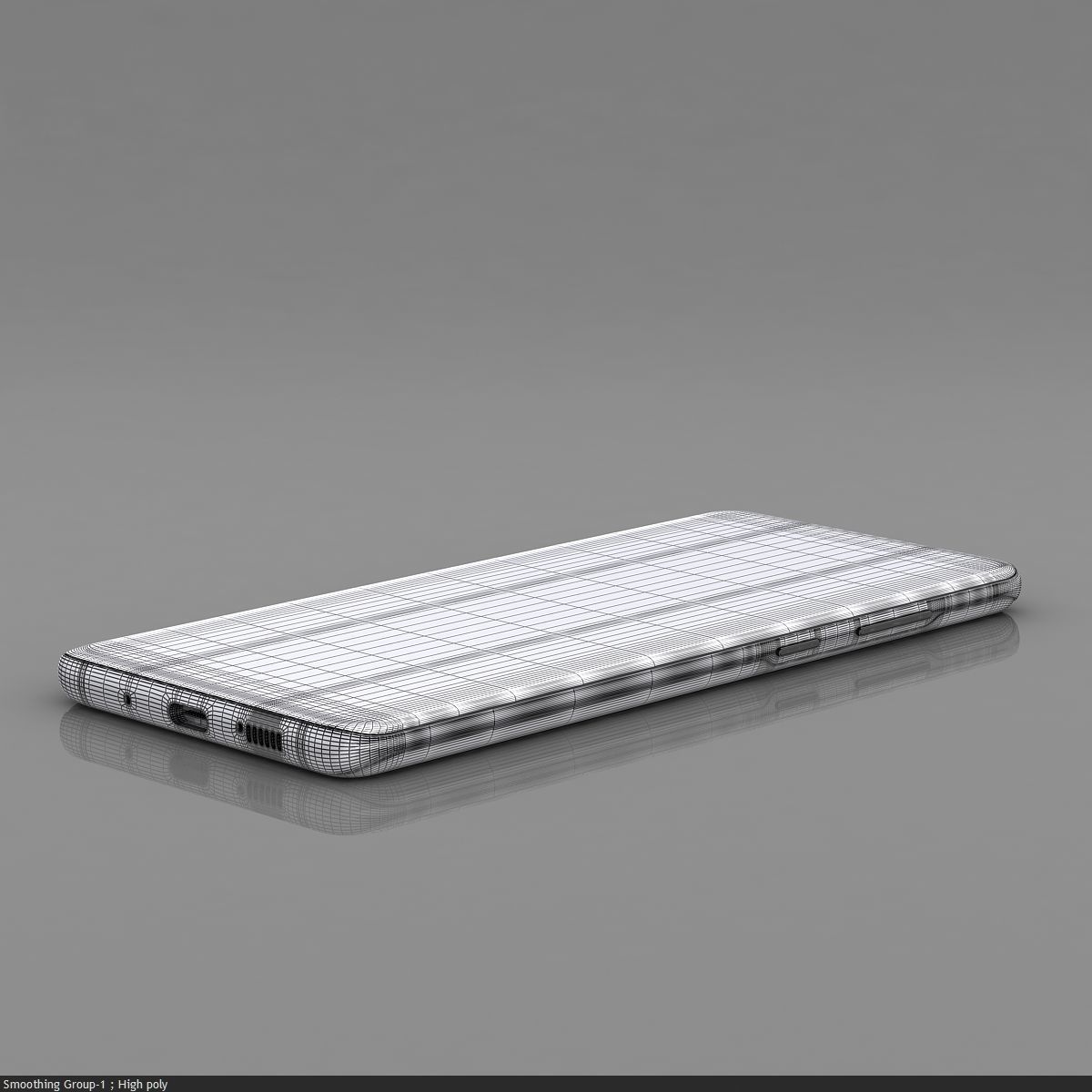 Samsung Galaxy S20 Cloud Blue Low-poly 3D model_43