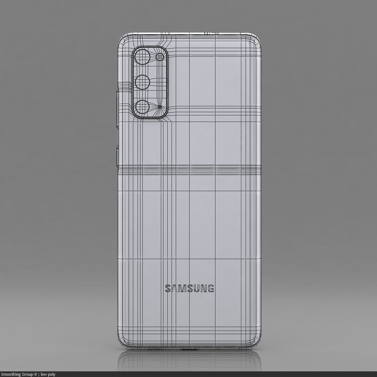 Samsung Galaxy S20 Cloud Blue Low-poly 3D model_19