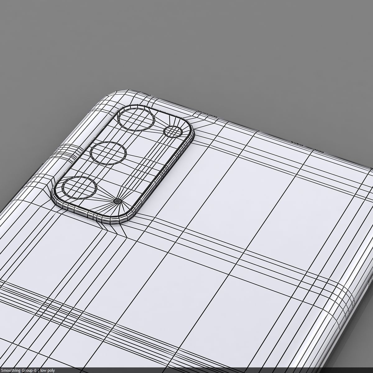 Samsung Galaxy S20 Cloud Blue Low-poly 3D model_33