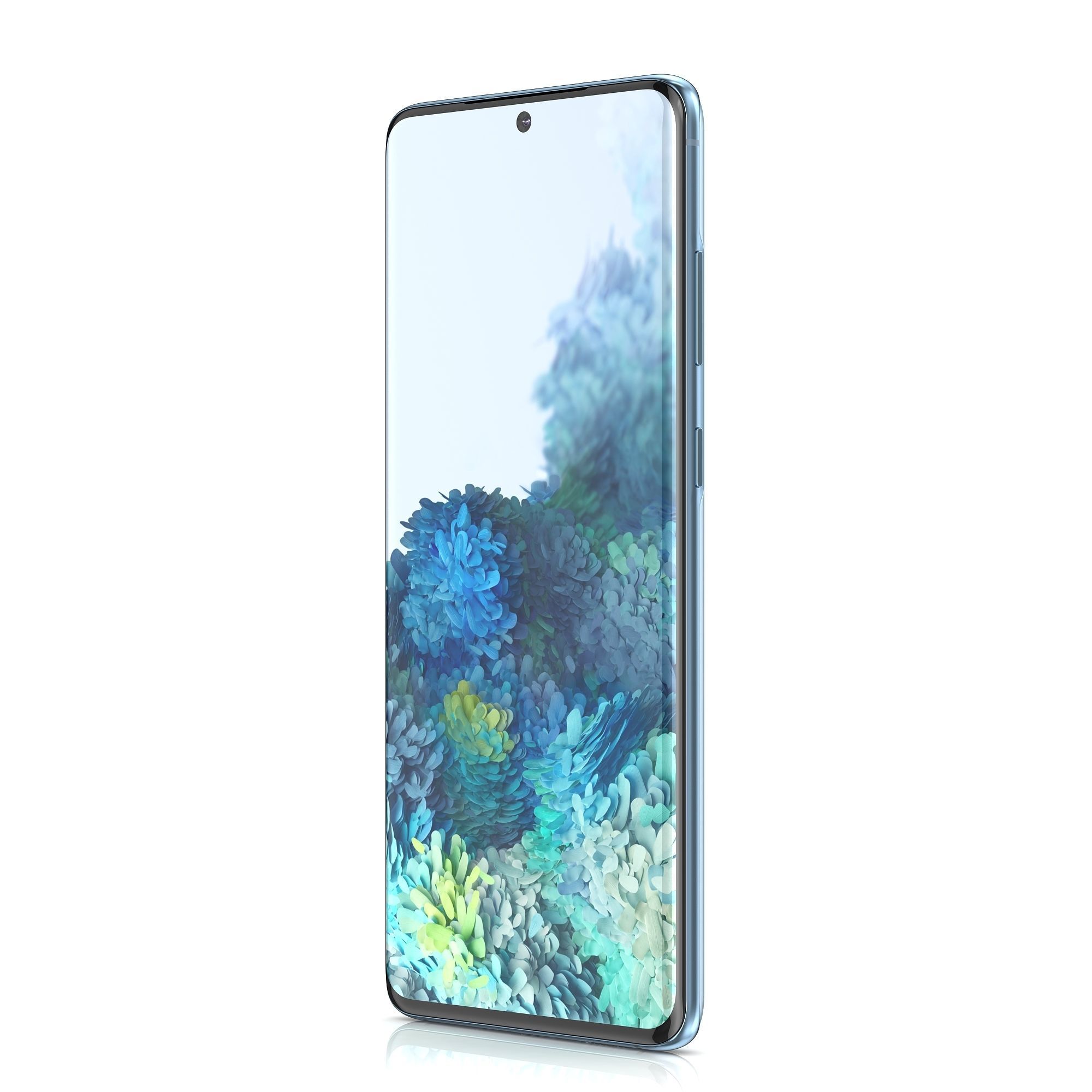 Samsung Galaxy S20 Cloud Blue Low-poly 3D model_3
