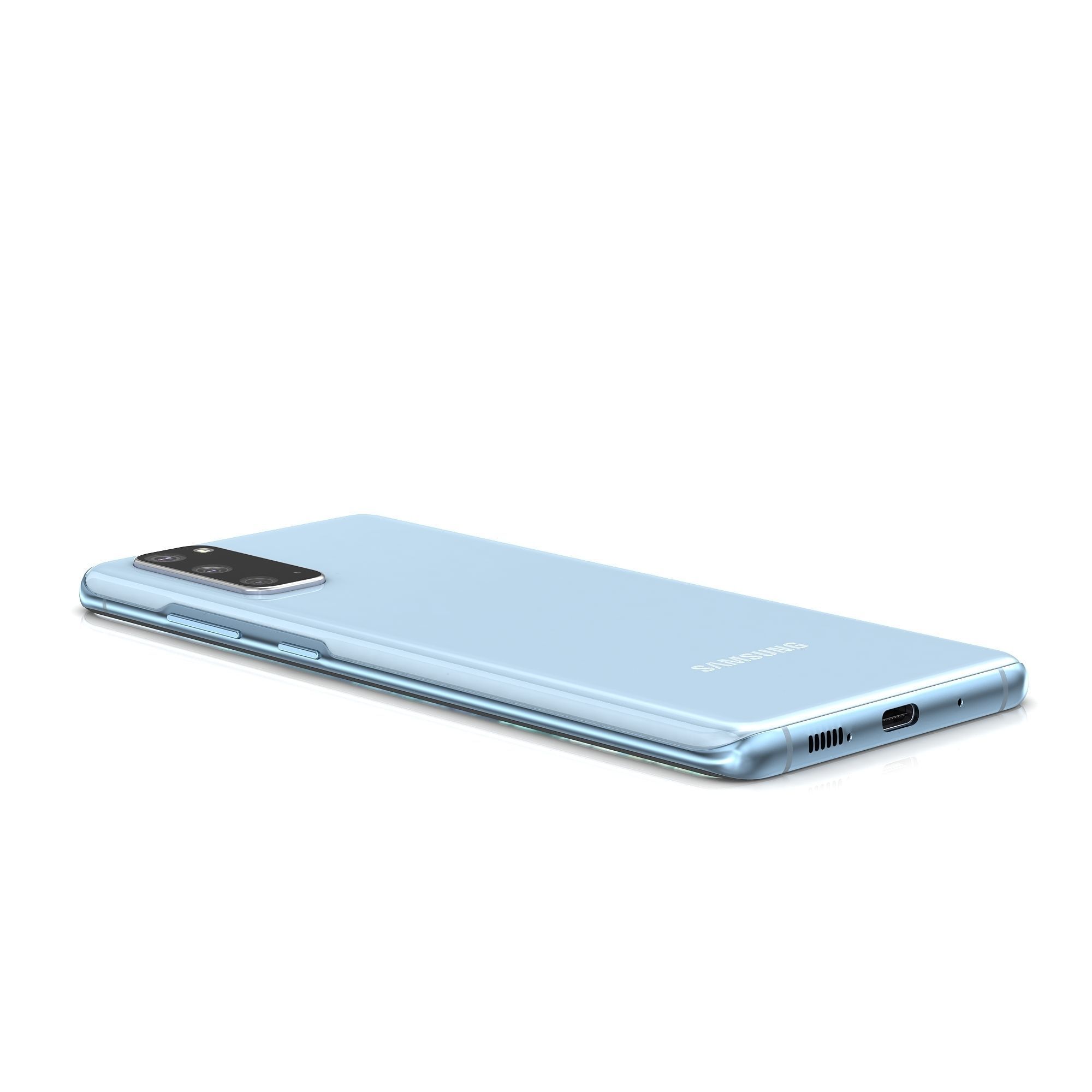 Samsung Galaxy S20 Cloud Blue Low-poly 3D model_11