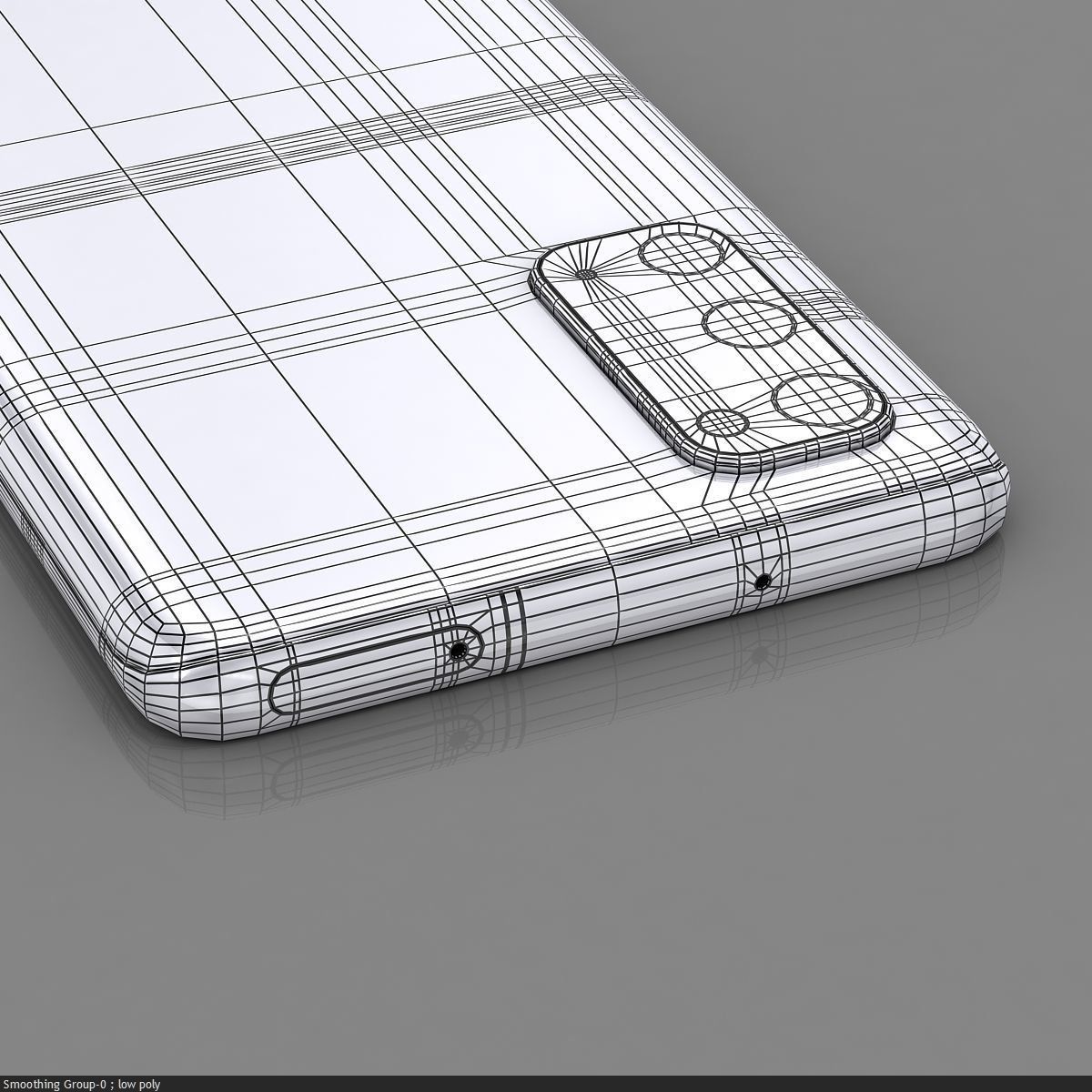 Samsung Galaxy S20 Cloud Blue Low-poly 3D model_30