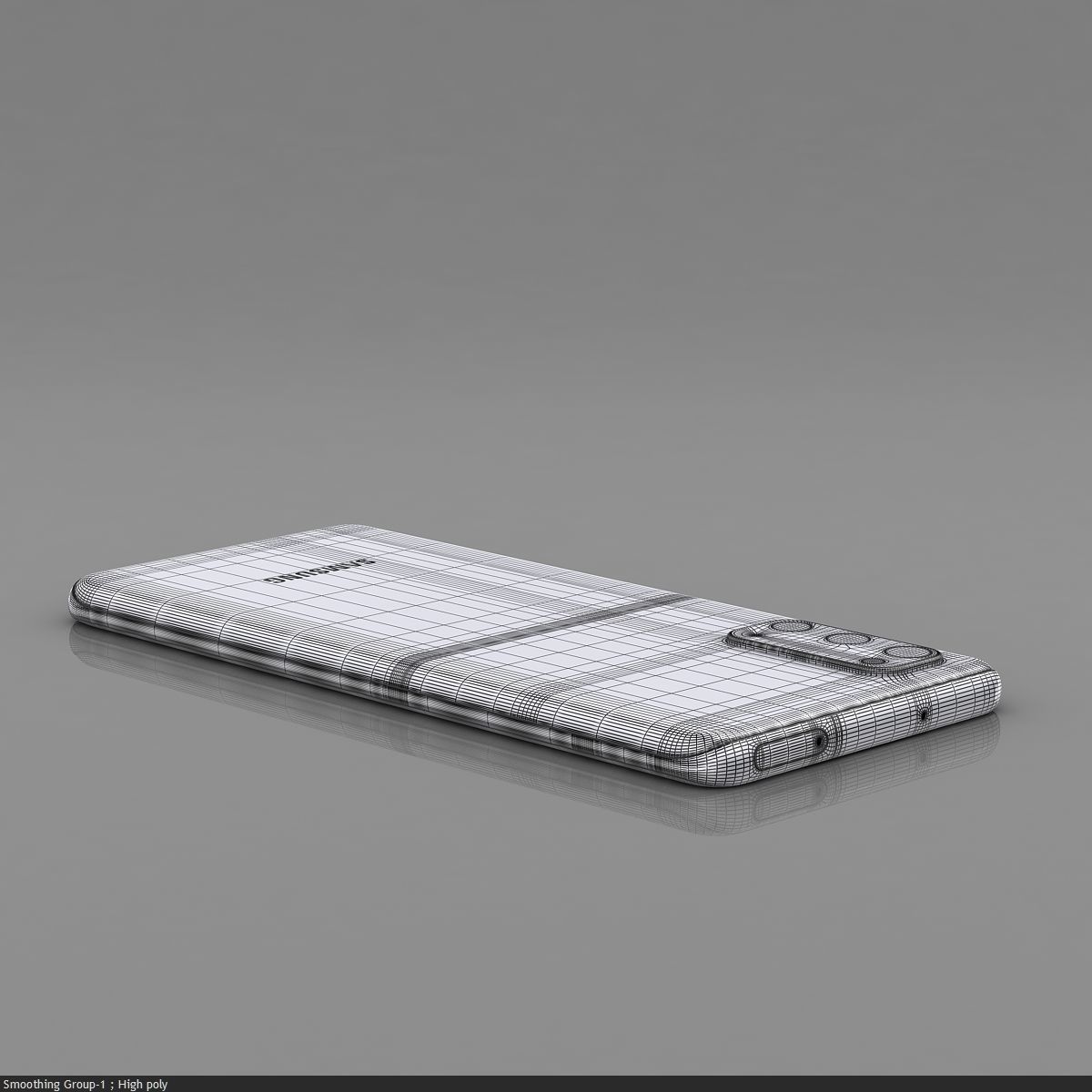 Samsung Galaxy S20 Cloud Blue Low-poly 3D model_44