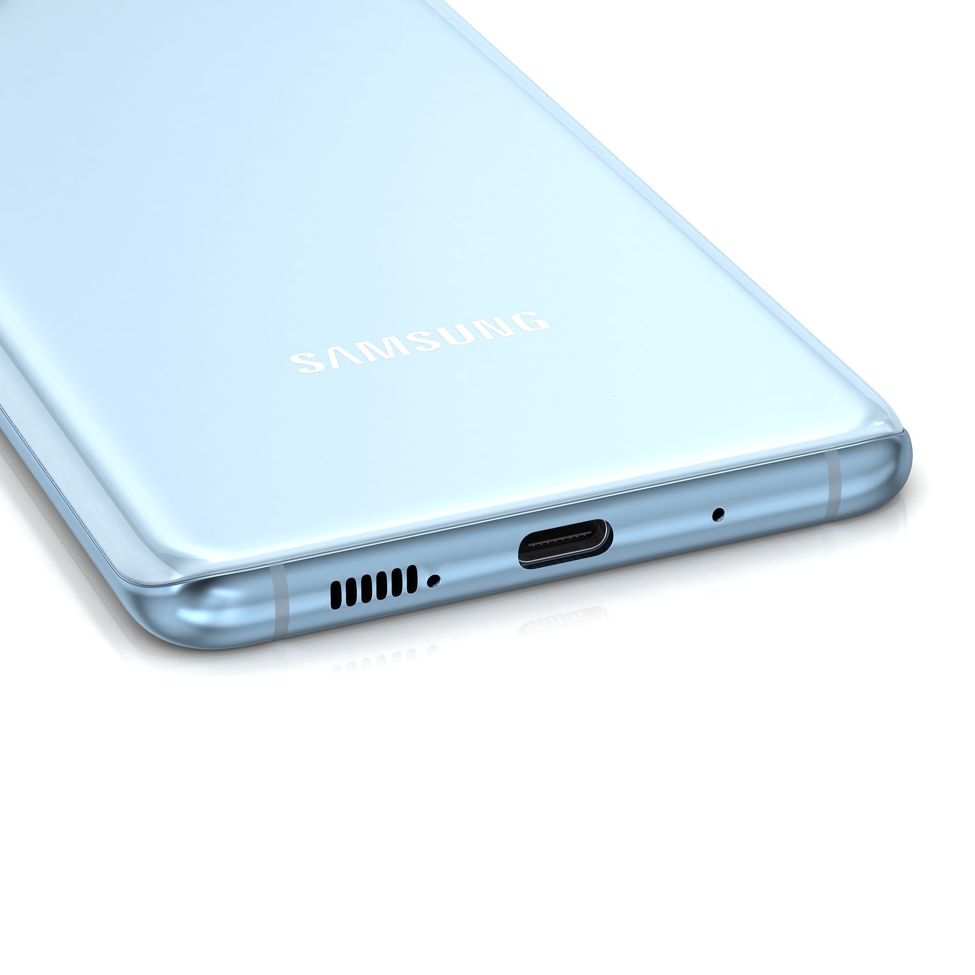 Samsung Galaxy S20 Cloud Blue Low-poly 3D model_13