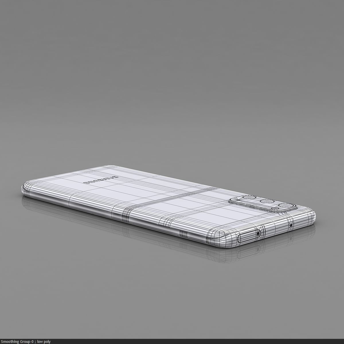 Samsung Galaxy S20 Cloud Blue Low-poly 3D model_28