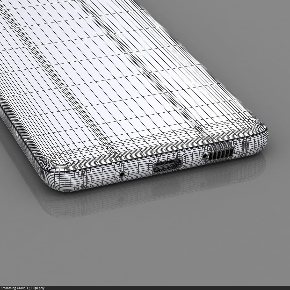 Samsung Galaxy S20 Cloud Blue Low-poly 3D model_48